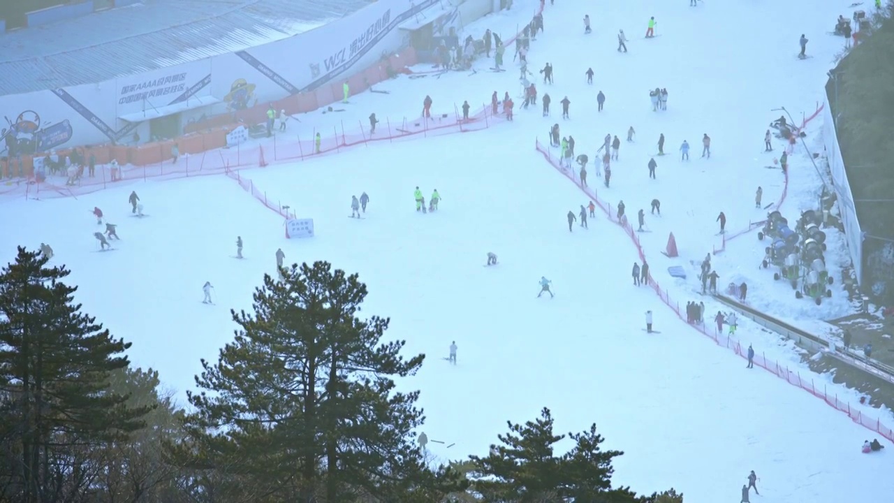 大明山万松岭滑雪场视频素材