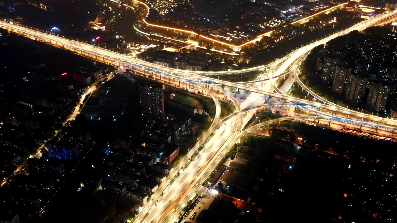 南京的高架桥，立交桥延时摄影视频视频素材