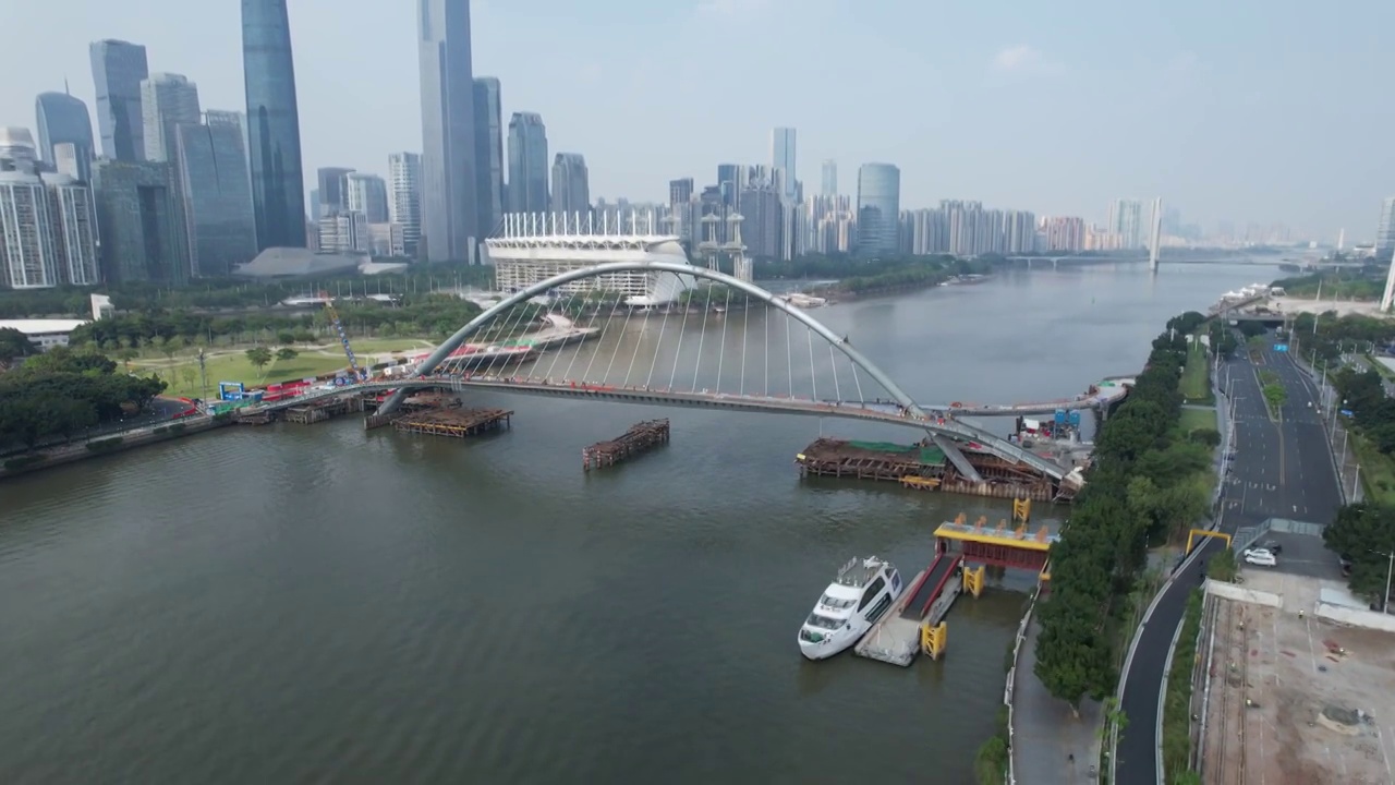 广州海心桥修建初期视频下载