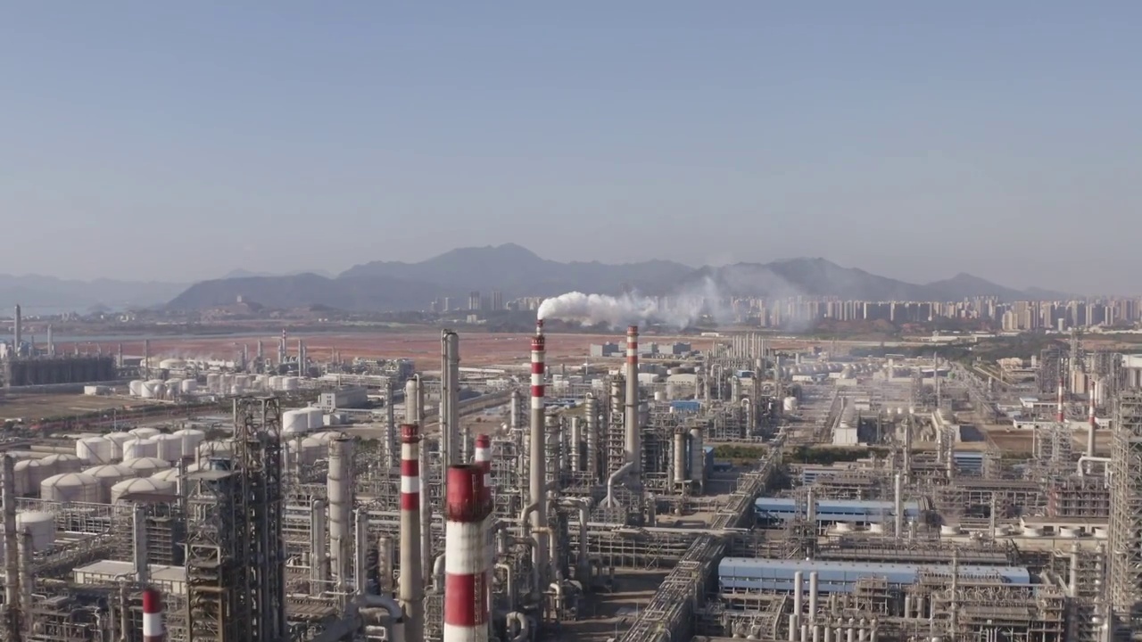 广东惠州大亚湾石化中心航拍4k视频素材