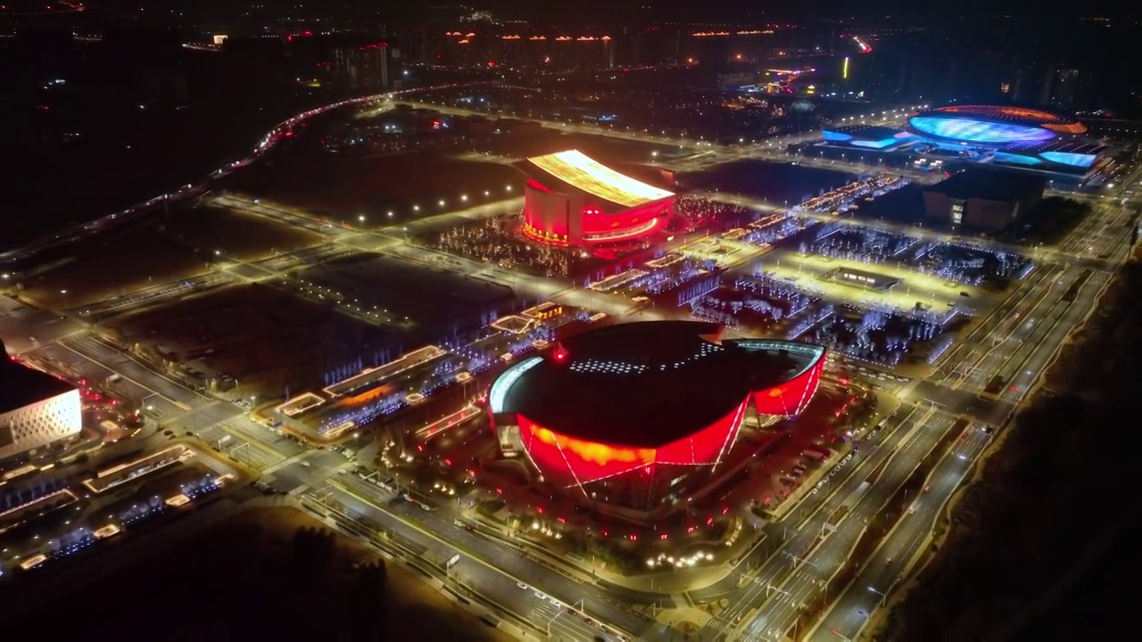 郑州CCD常西湖新区夜景视频素材