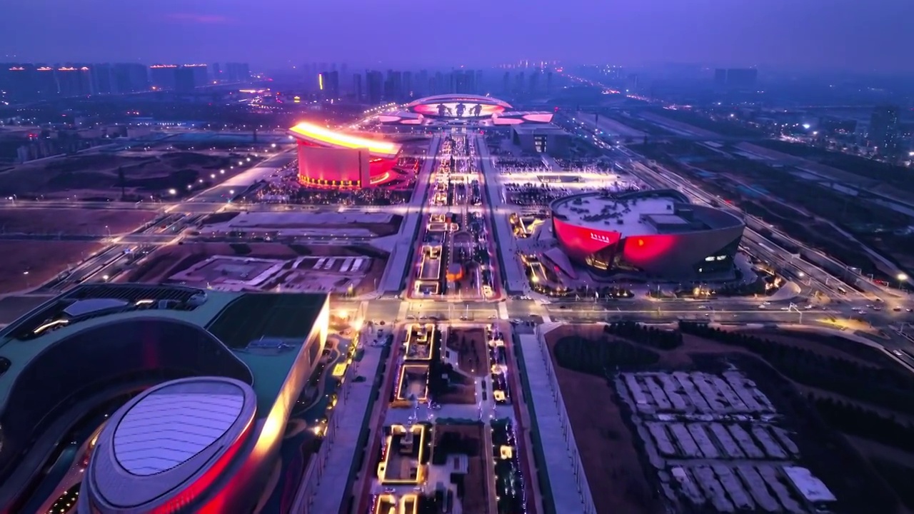郑州CCD常西湖新区夜景视频素材