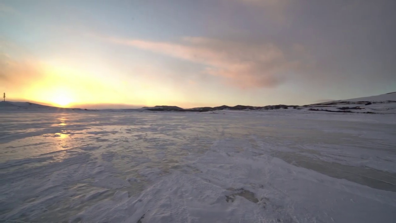 内蒙古乌兰布统冰雪风光视频素材