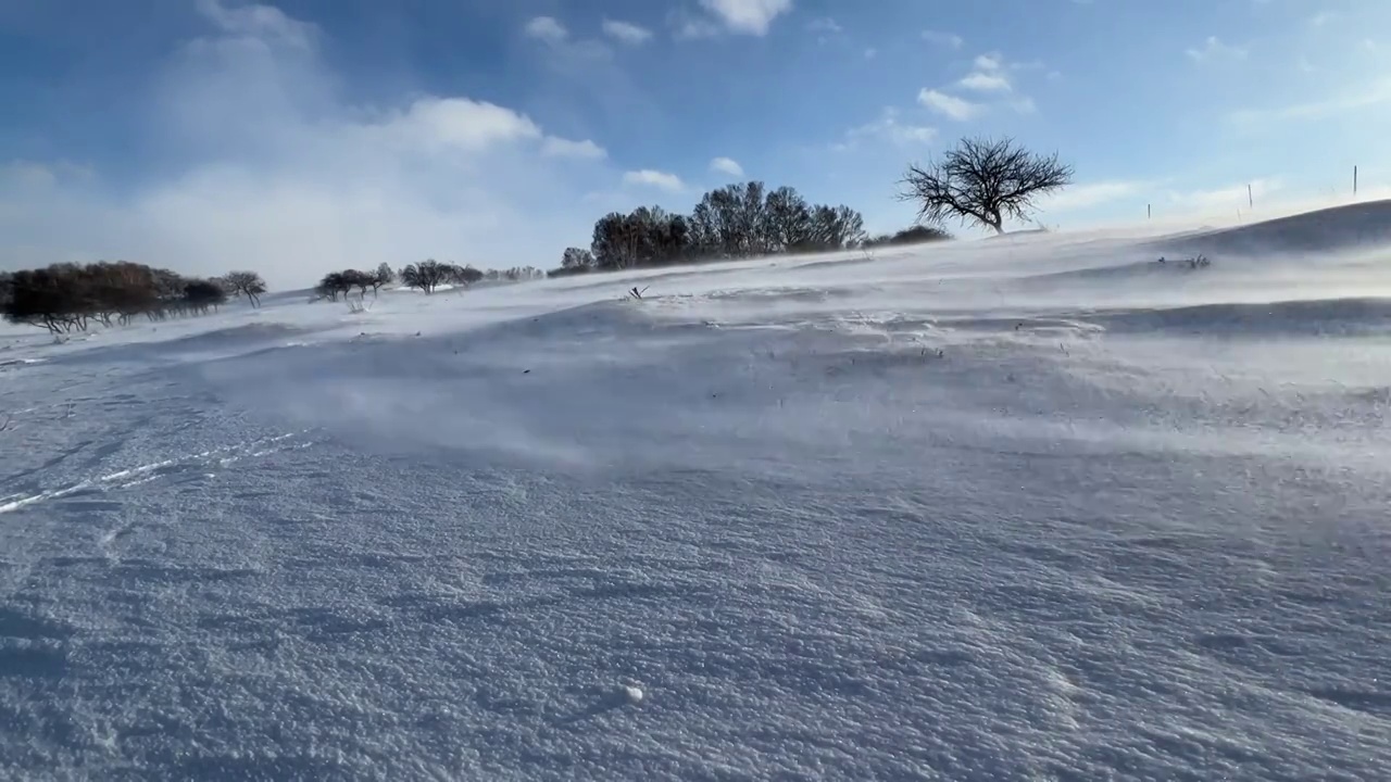 冬季草原风光视频素材