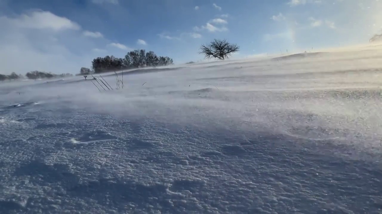 冬季草原风光视频素材
