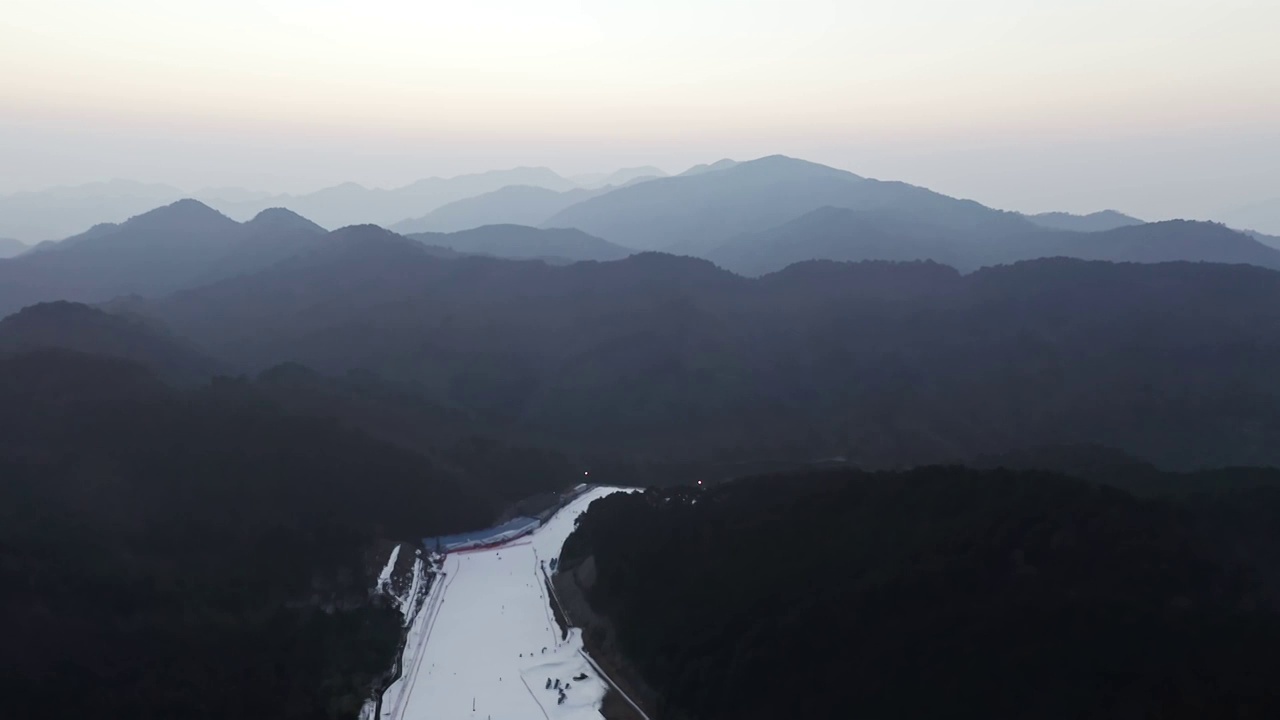 大明山万松岭滑雪场视频素材