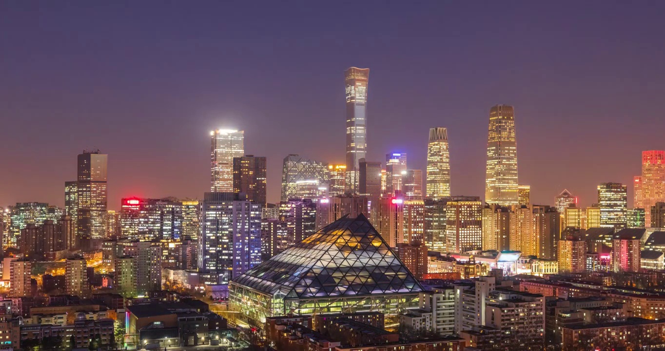 北京城市地标建筑群日专夜延时摄影视频素材