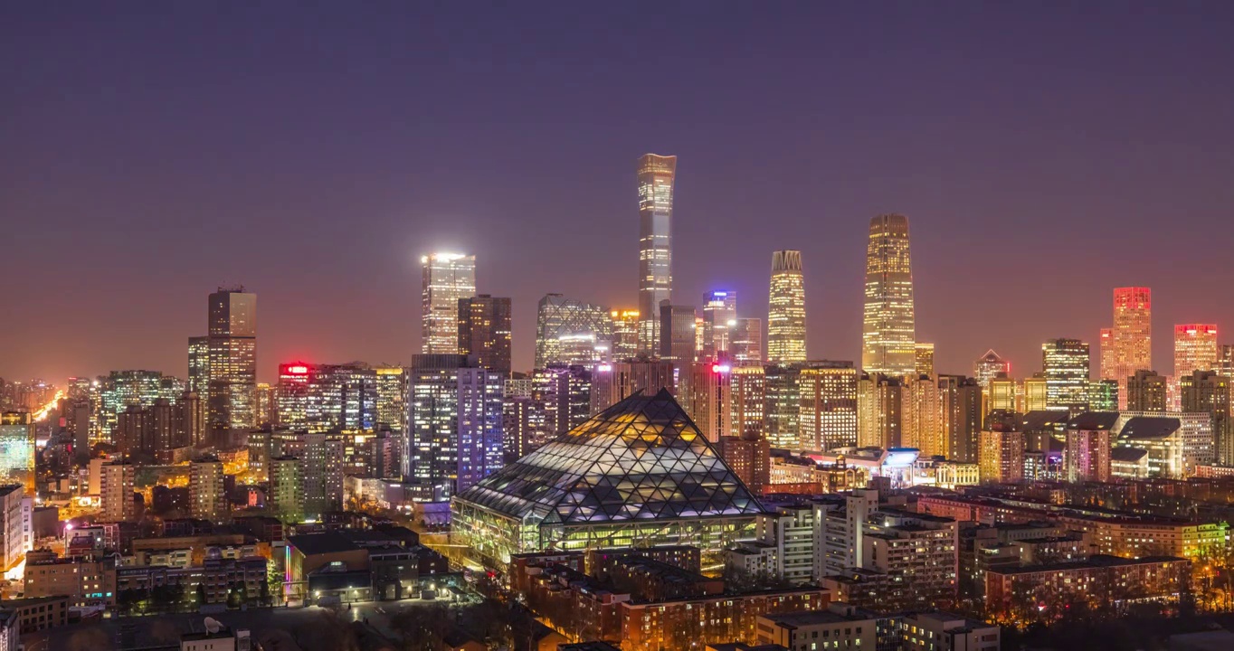 北京城市地标建筑群日专夜延时摄影视频素材