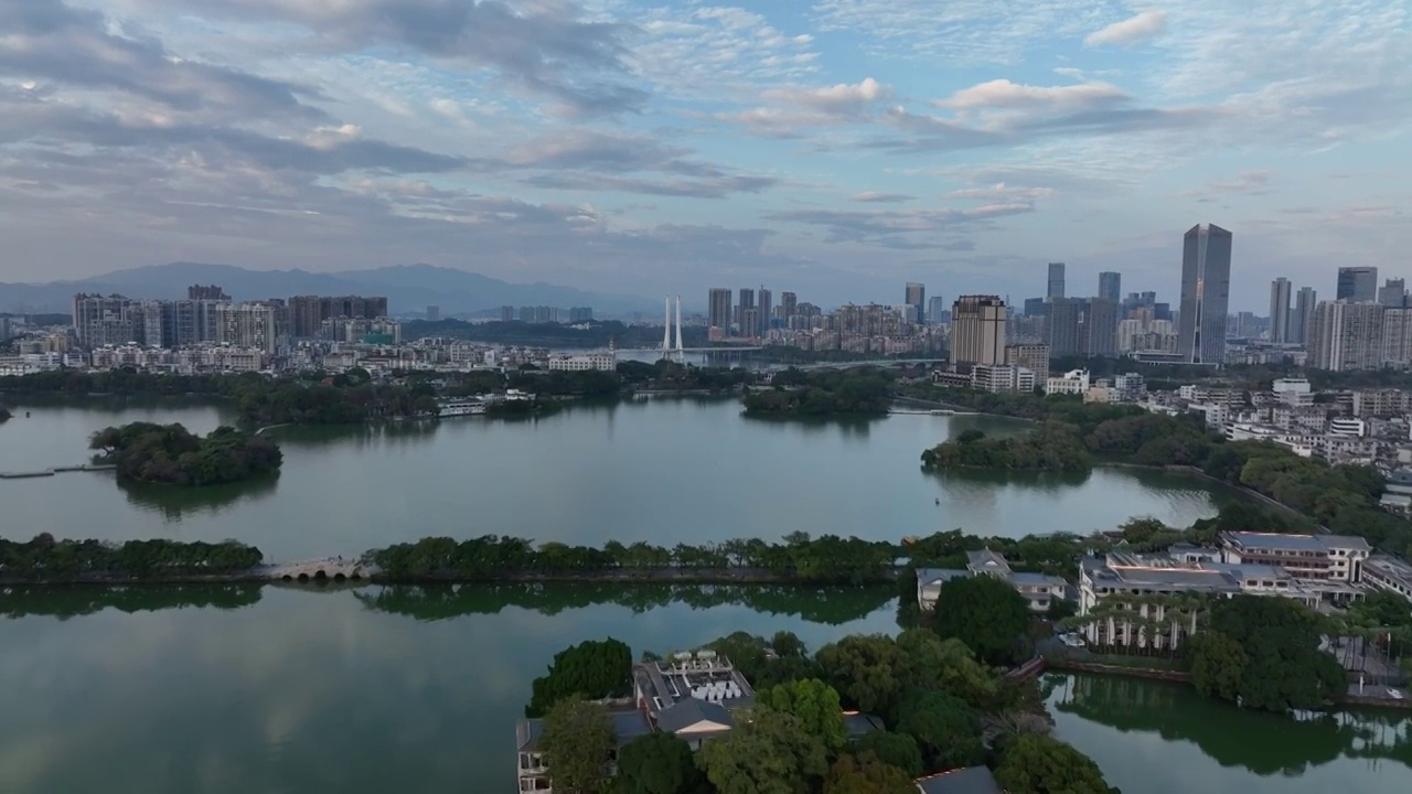 广东省惠州市惠城区惠州西湖5A国家级名胜风景区航拍视频素材