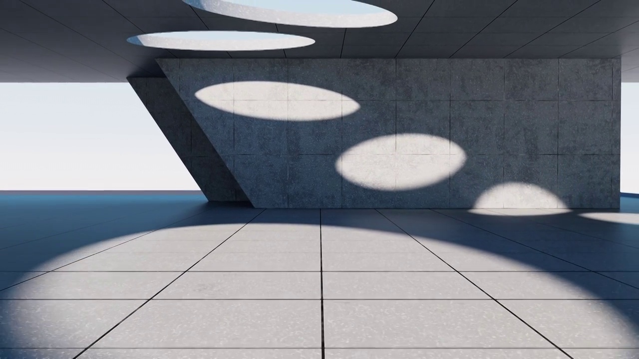 灰色混凝土建筑背景3D渲染视频素材