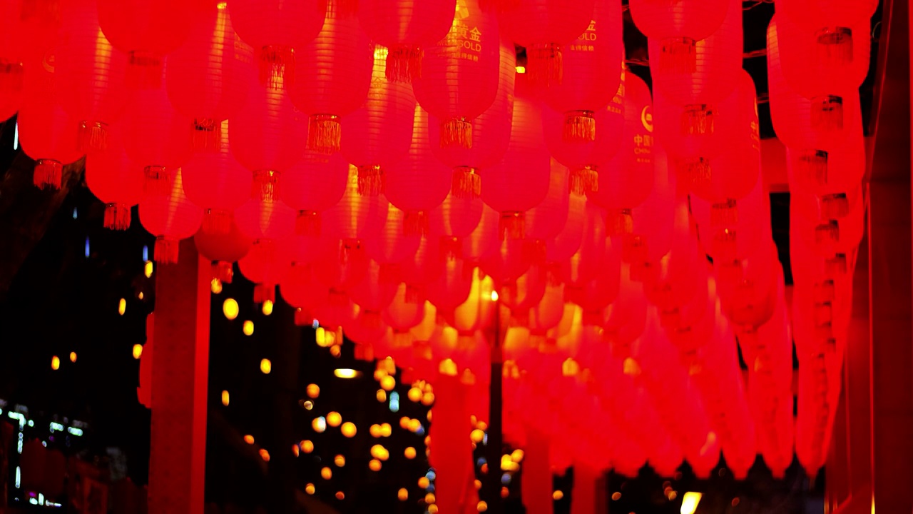 四川绵阳户外红灯笼，安静，平安，吉祥视频素材