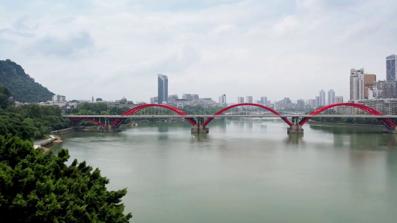 广西壮族自治区柳州市文惠桥视频素材