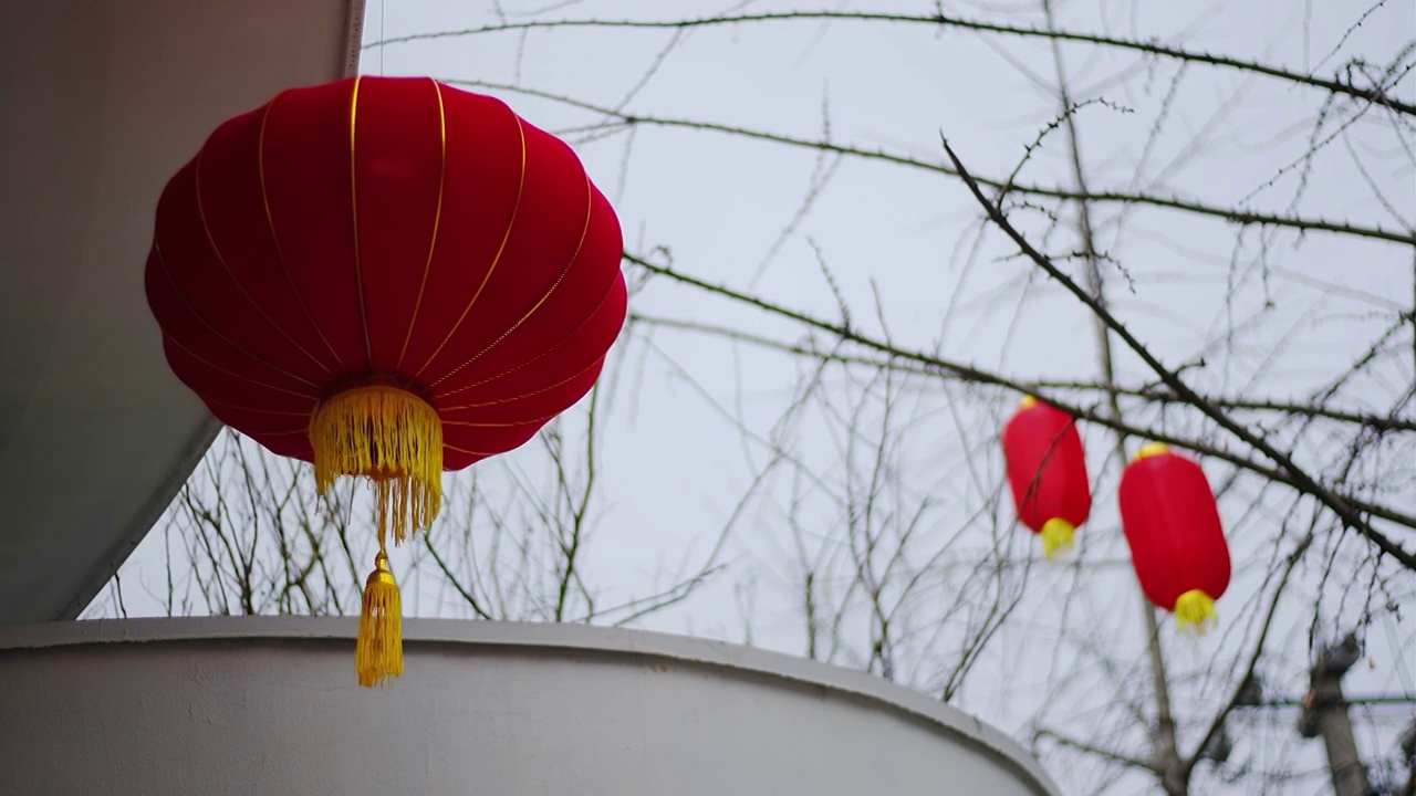 四川绵阳户外红灯笼，安静，平安，吉祥视频素材