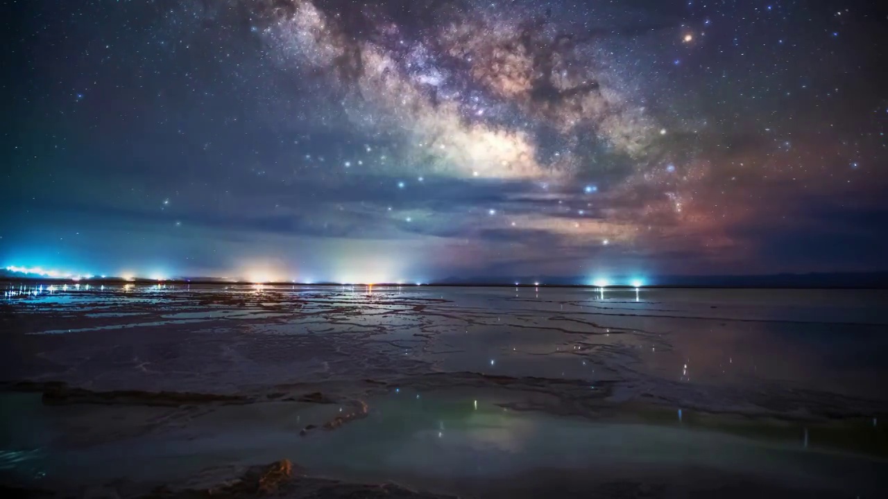 青海，盐湖，银河星空视频素材