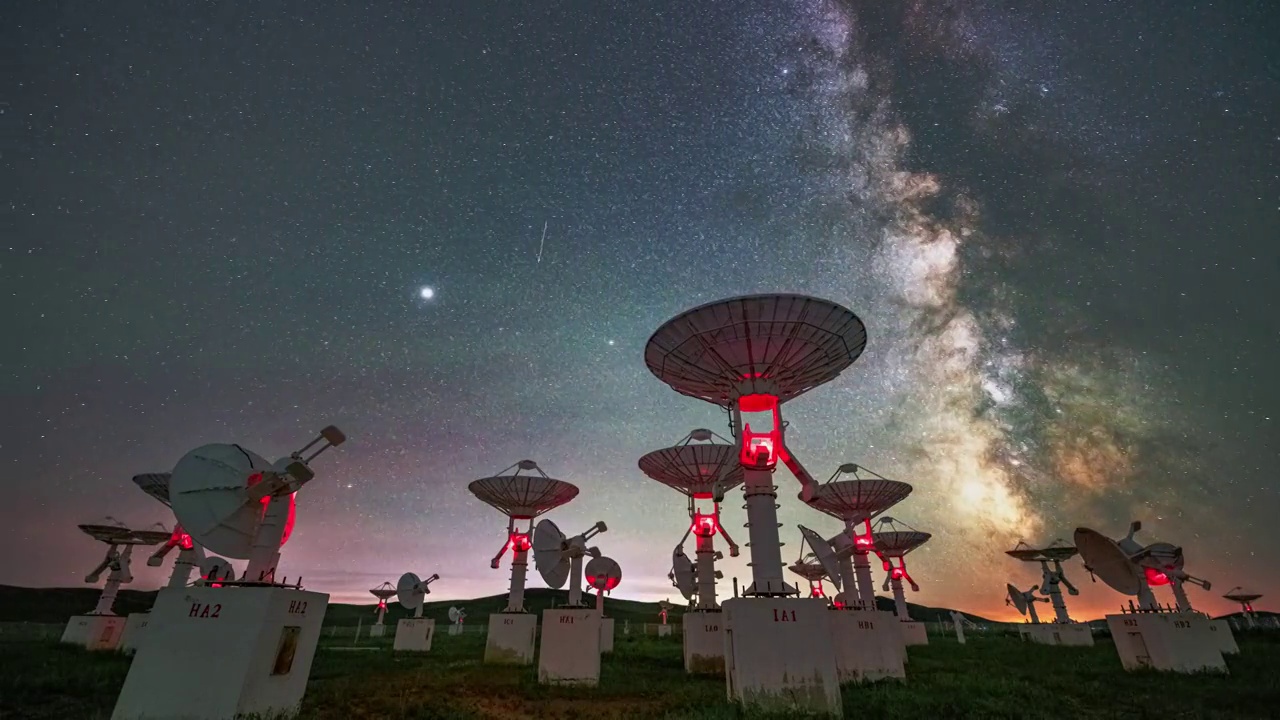 内蒙古，明安图，天文台，银河星空视频素材
