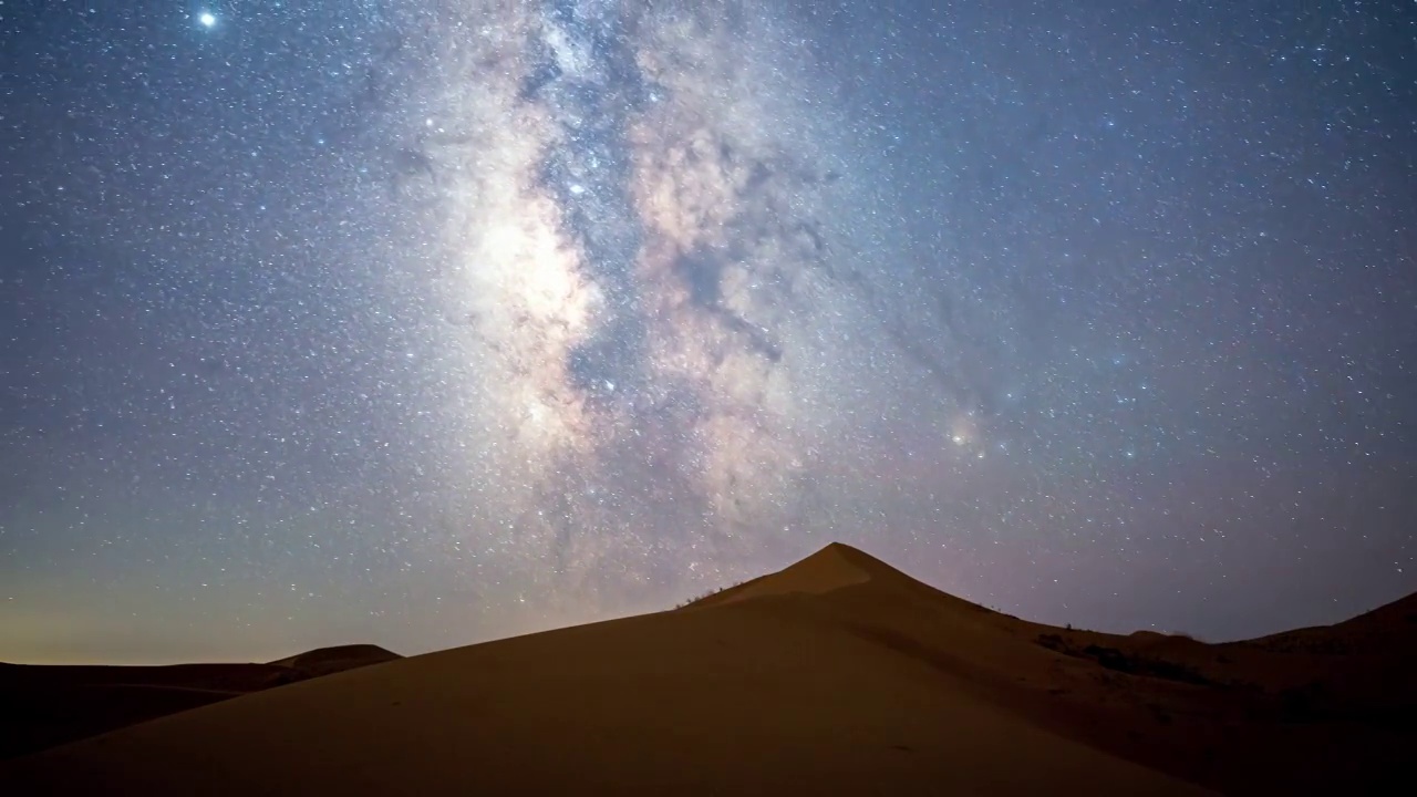 内蒙古，腾格里沙漠，银河星空视频素材