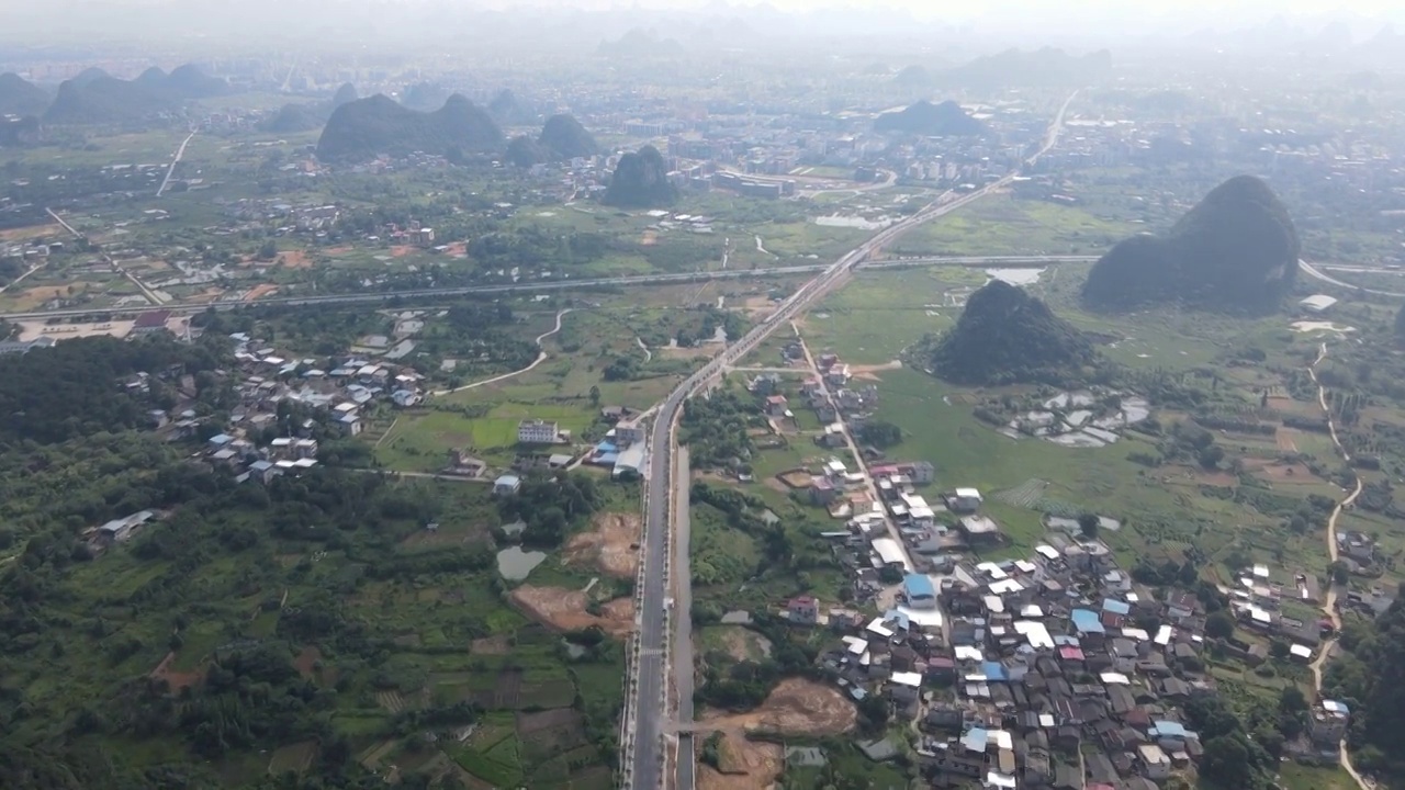 桂林绕城高速航拍视频素材