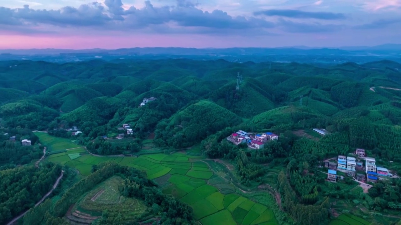 中国广西南宁乡村山林风光延时摄影视频素材