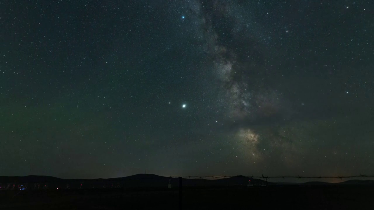 内蒙古，草原，星空夜转日视频素材