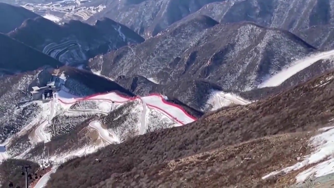 中国北京冬奥会场馆滑雪场缆车冰壶（选编）视频素材