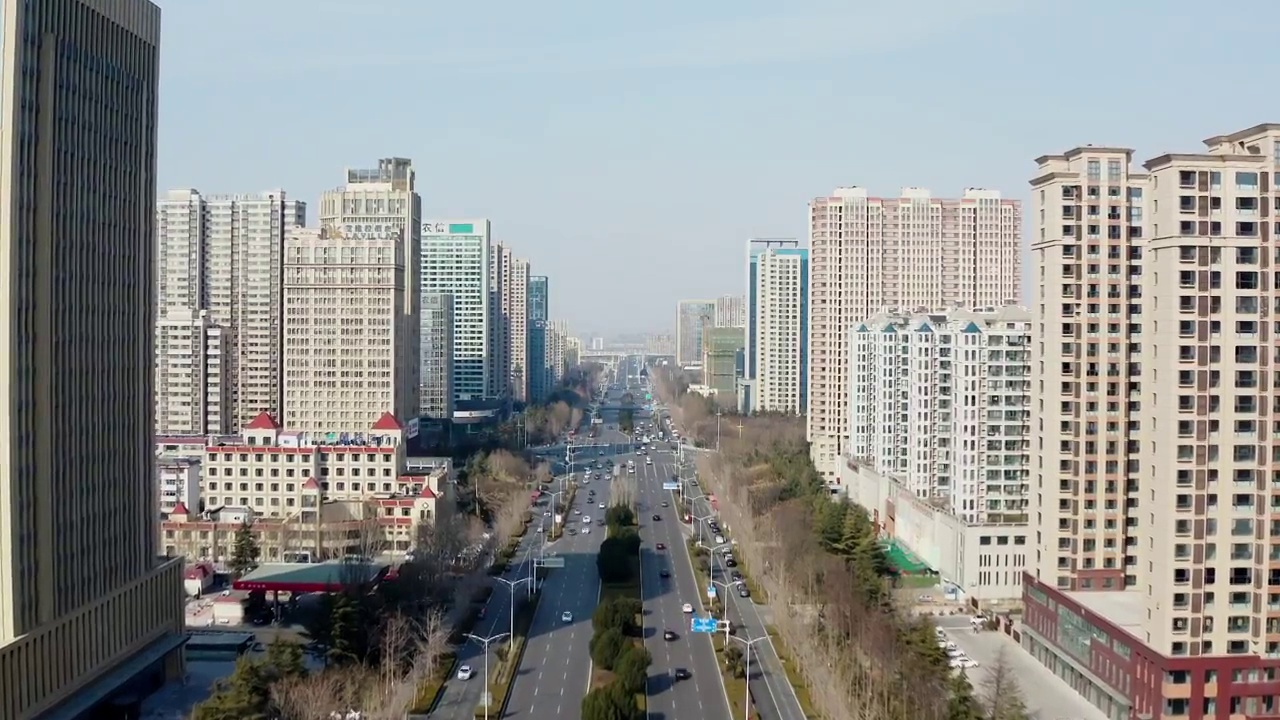 潍坊城市风光航拍4K视频视频下载