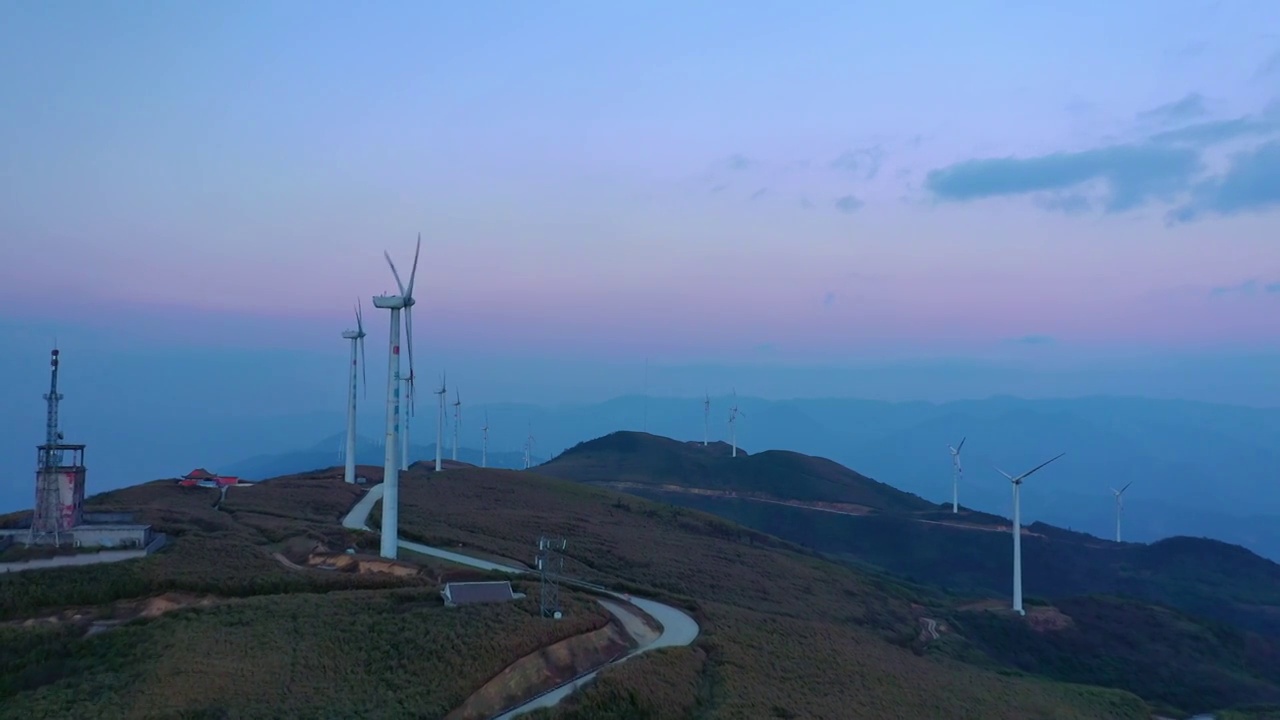 重庆风力发电场航拍视频素材
