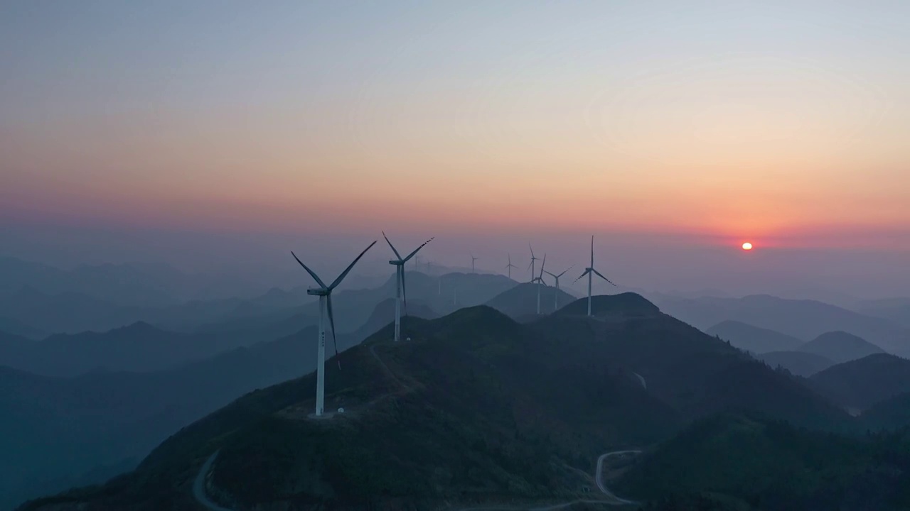 重庆风力发电场航拍视频素材