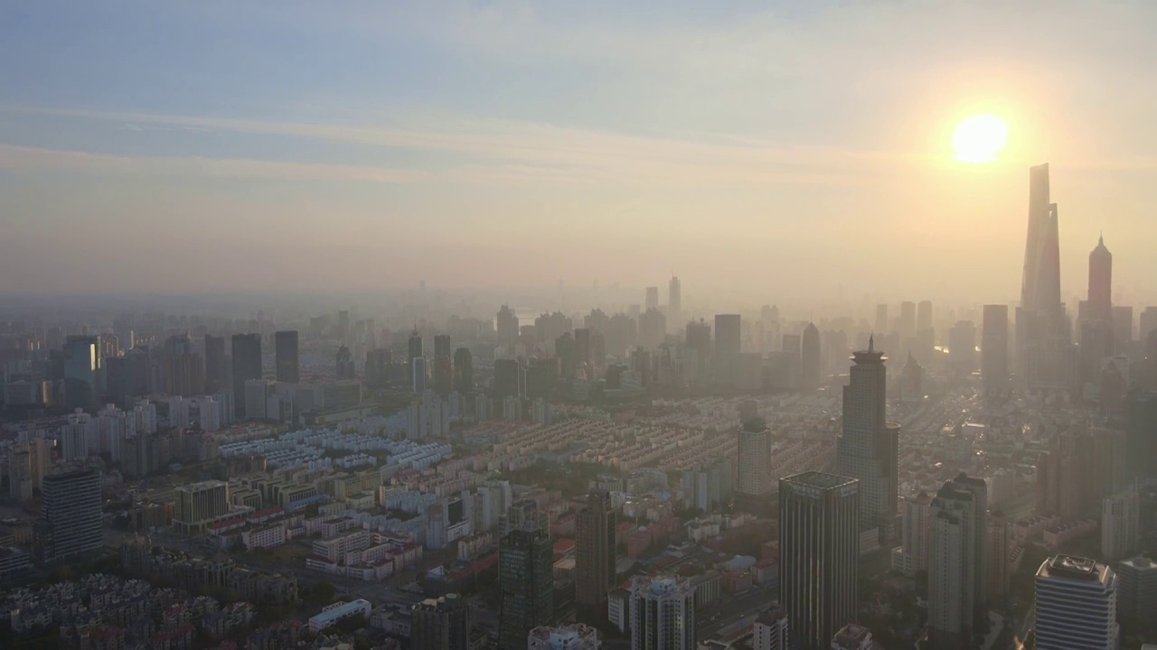 上海城市夕阳视频素材