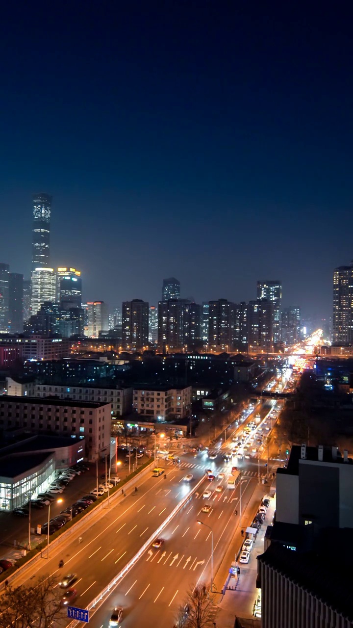 北京国贸夜景视频素材