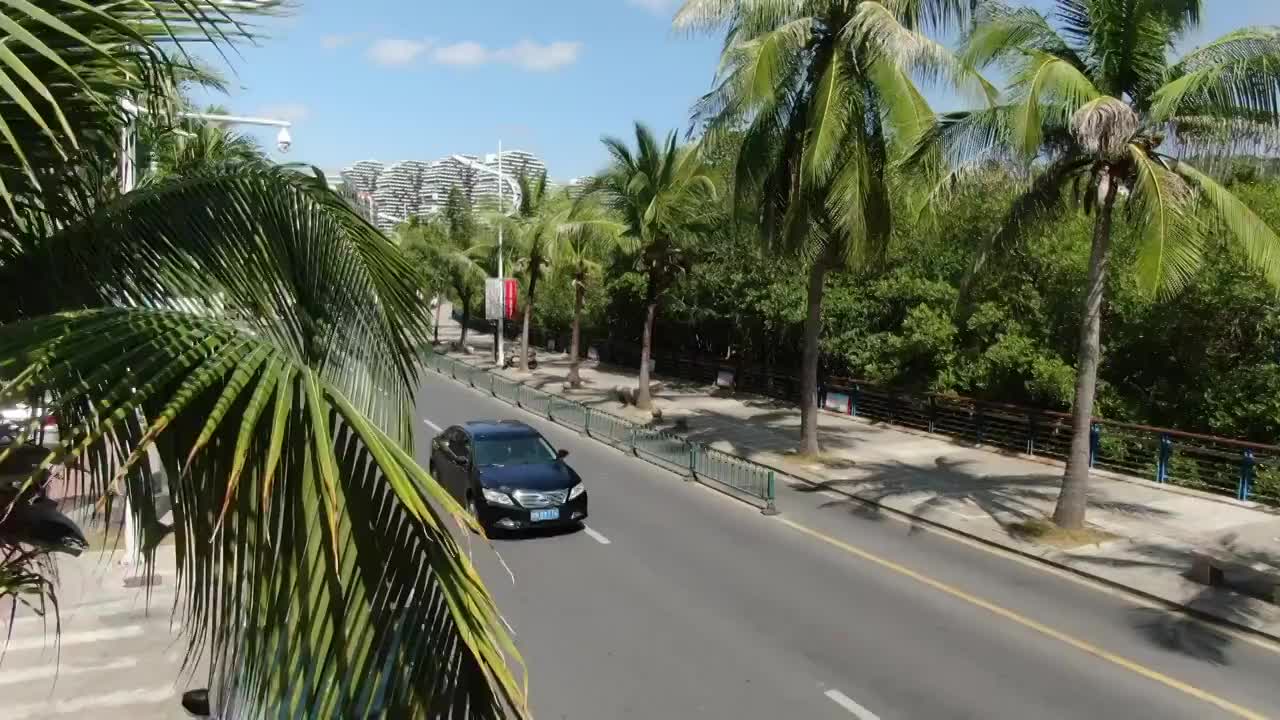 航拍海南三亚城市风光视频素材