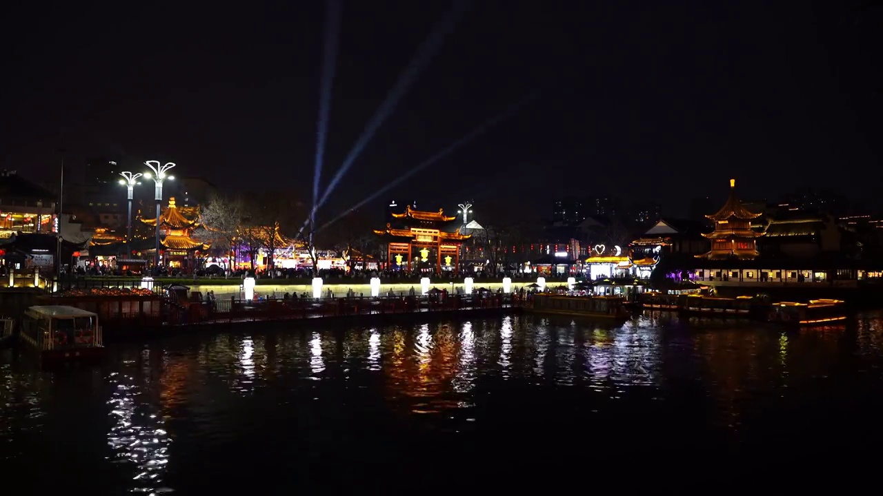 新年春节南京夫子庙灯会视频下载