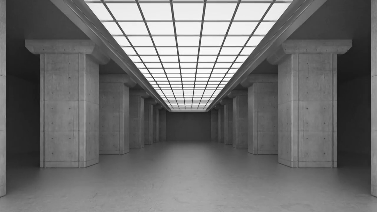 3D渲染抽象室内空间走廊动画视频素材