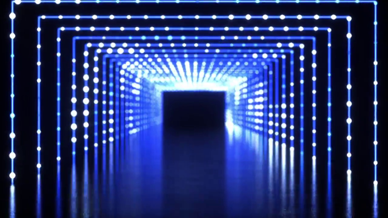 3D渲染穿越灯光时空隧道动画视频素材