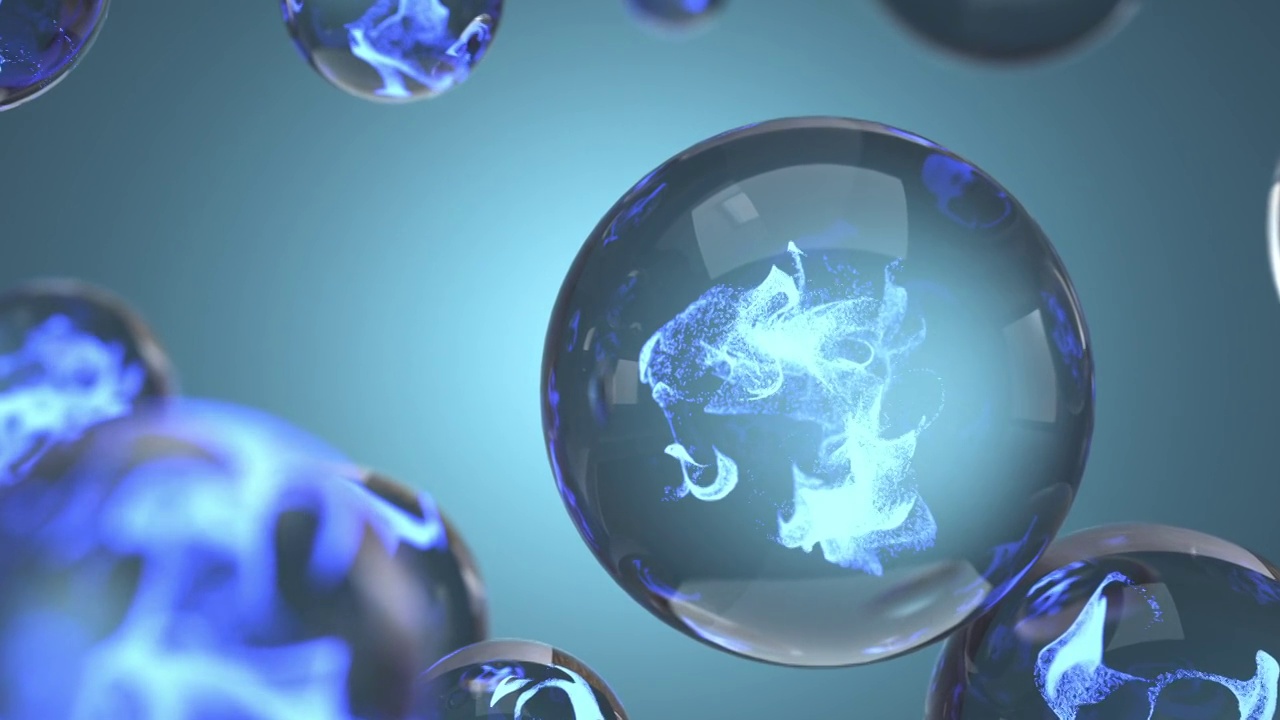 3D渲染抽象生物细胞因子物质渗透动画视频下载