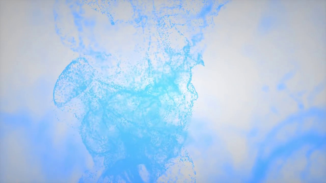 3D渲染蓝色抽象粒子云网络科技空间视频素材