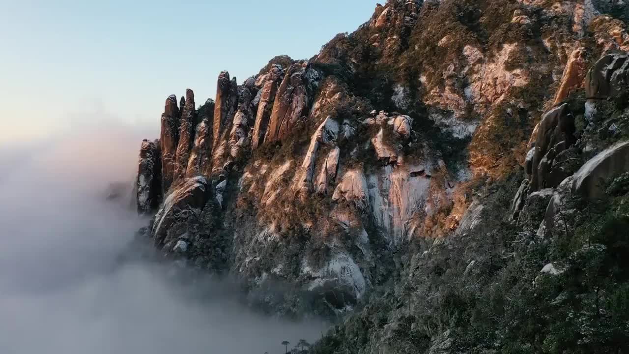 三清山航拍雪景视频素材