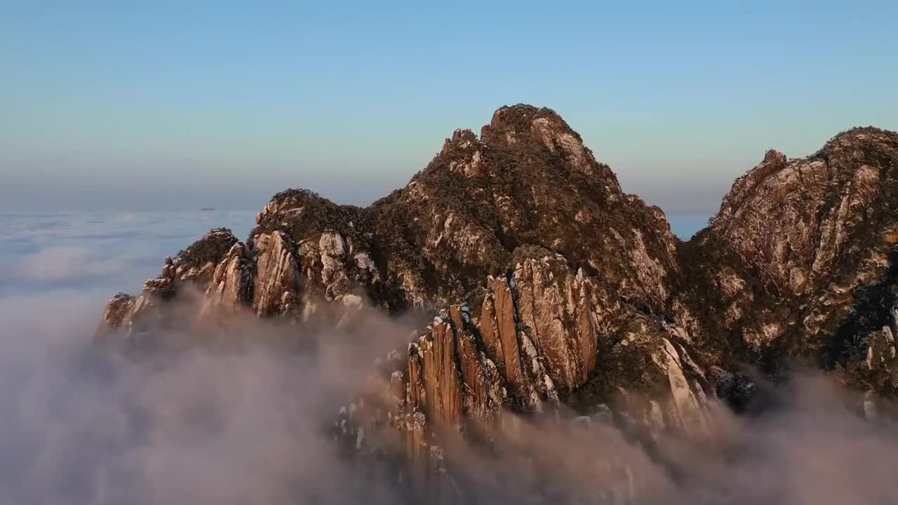 三清山航拍雪景视频素材