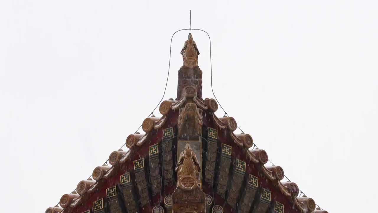 大雪中的北京故宫视频素材