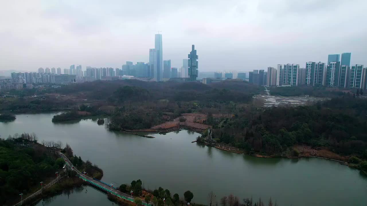 贵州省贵阳市观山湖公园景色视频素材