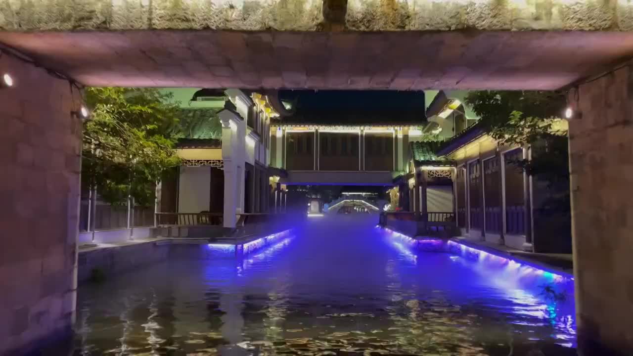 南京秦淮河最美河段的灯光夜景视频素材