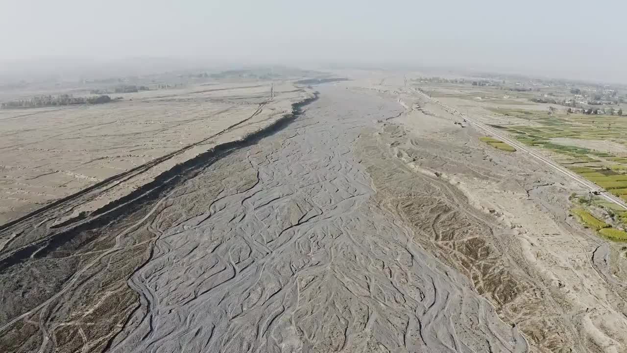 马营河,清水镇,河流干枯视频素材