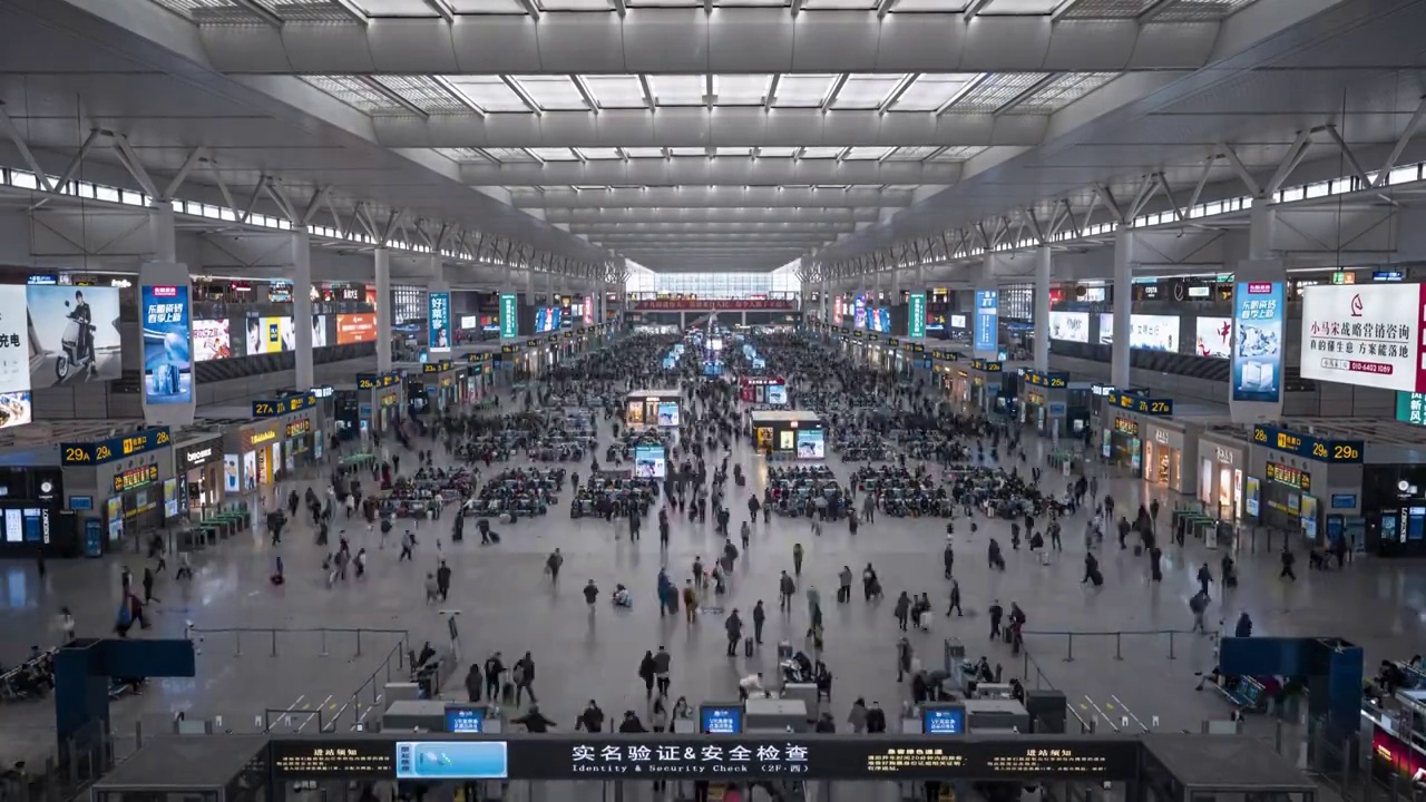 上海火车站人流2视频下载