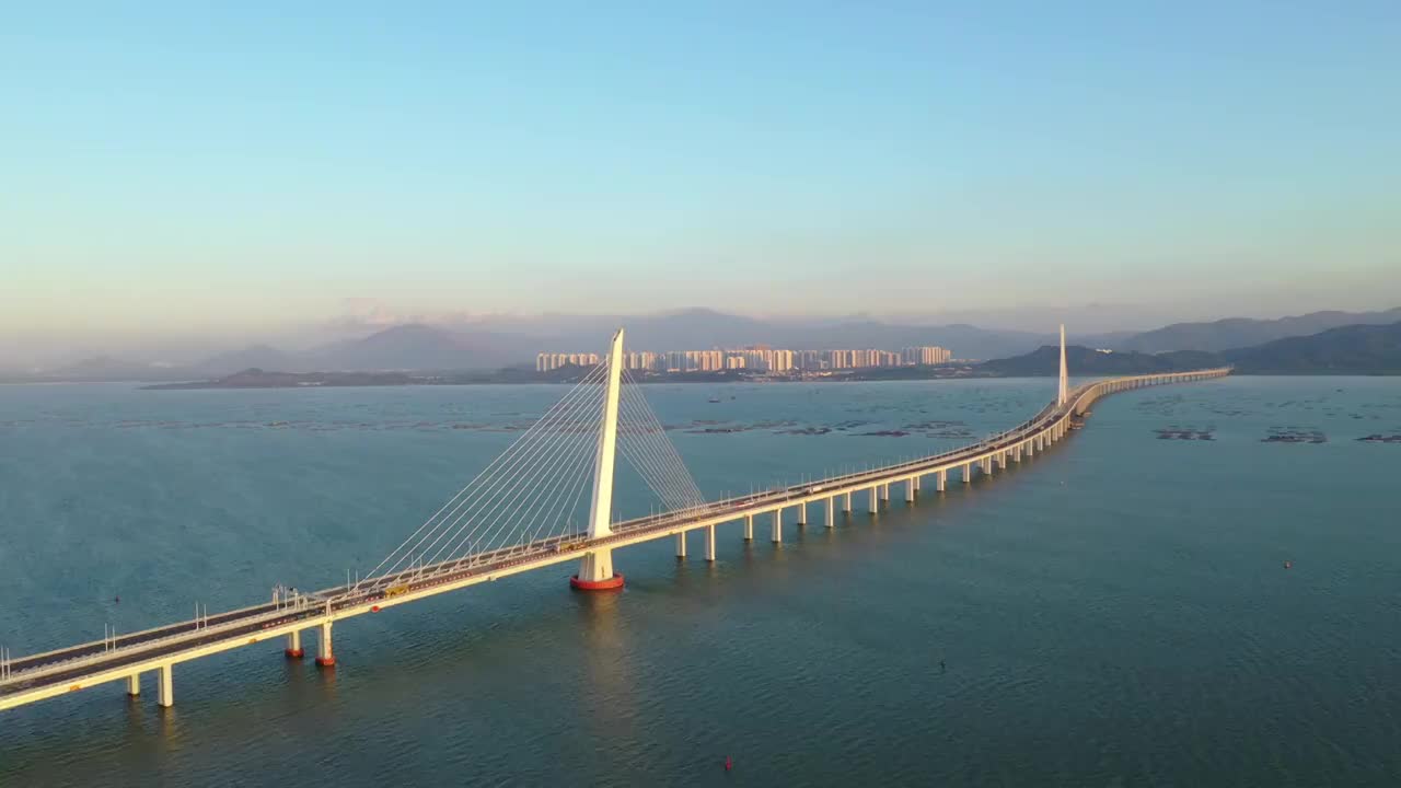 深圳湾公路大桥航拍视频素材