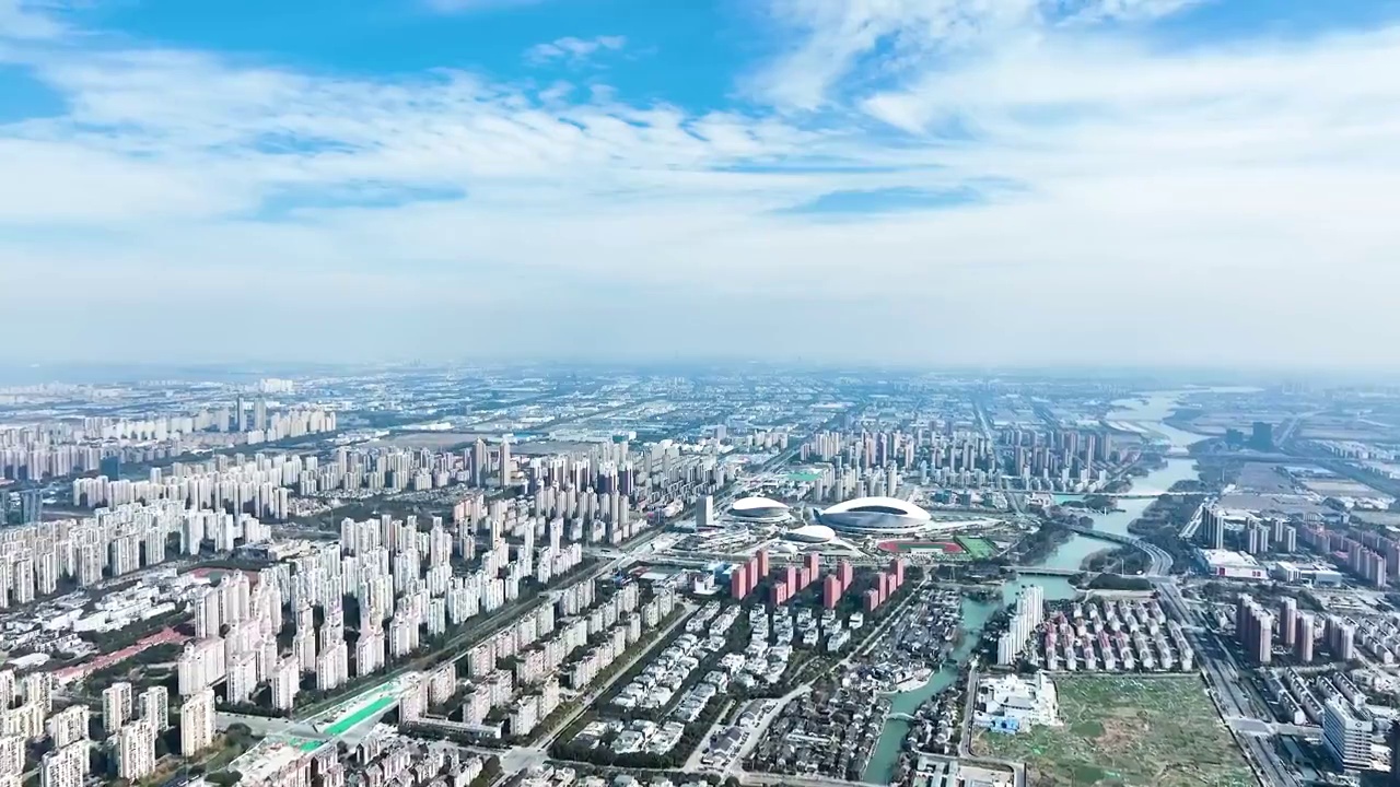 江苏苏州工业园区城市风光视频素材