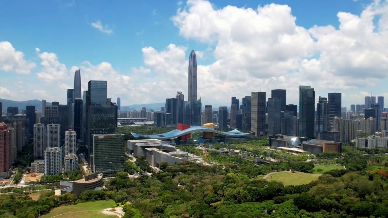 中国广东深圳城市景观固定机位延时摄影视频素材