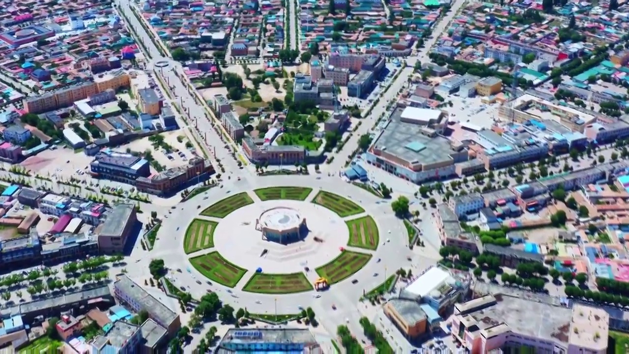 航拍中国新疆伊犁特克斯八卦城视频素材