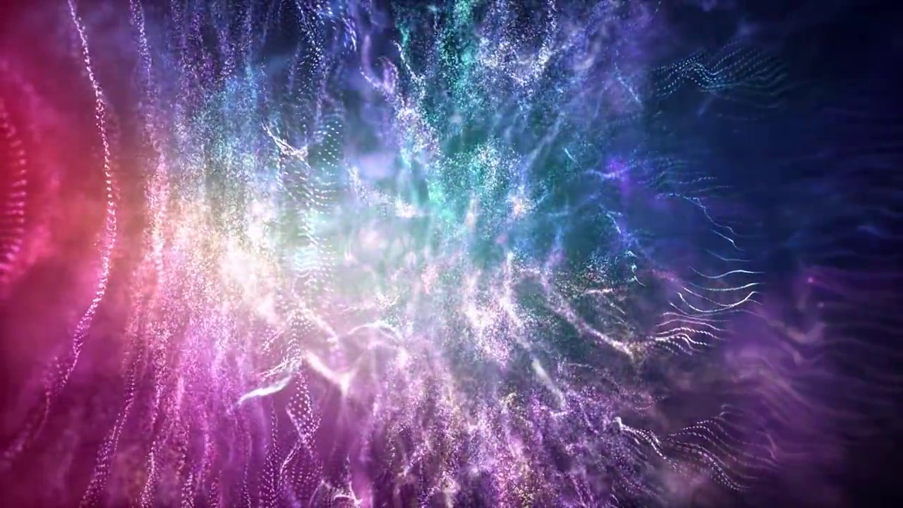 唯美绚丽的五彩粒子流动特效背景视频素材视频素材