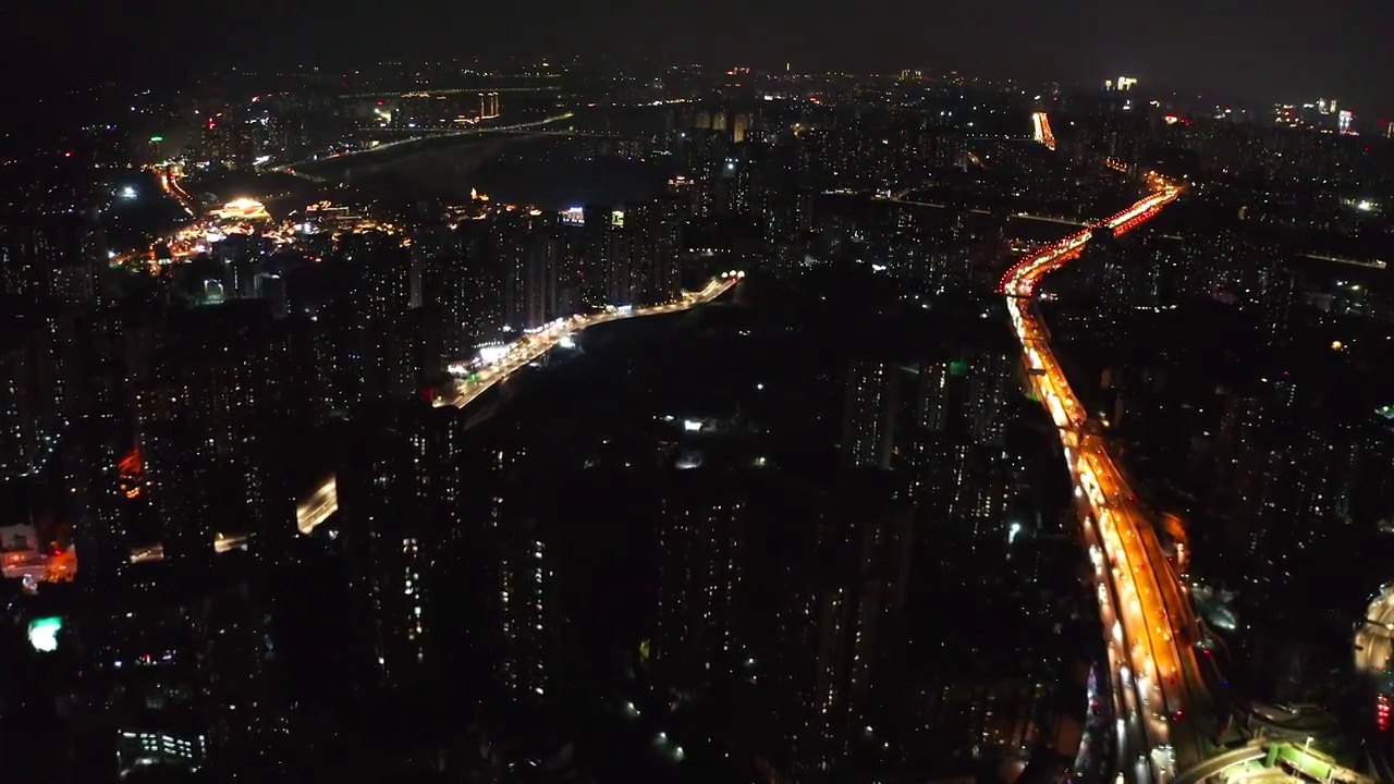 航拍都市夜景视频素材