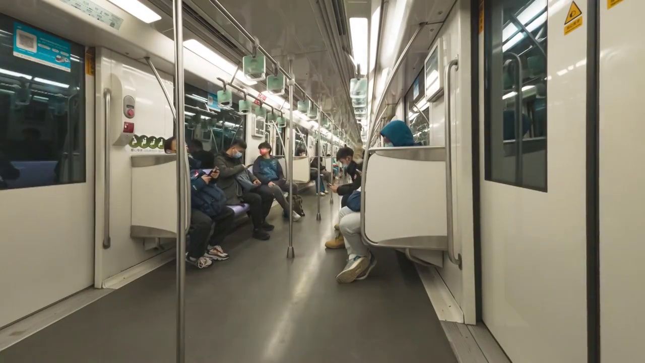上海地铁十号线内部延时摄影视频下载