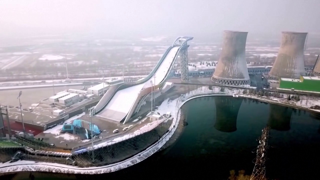 中国北京首钢大跳台滑雪场（选编）视频素材